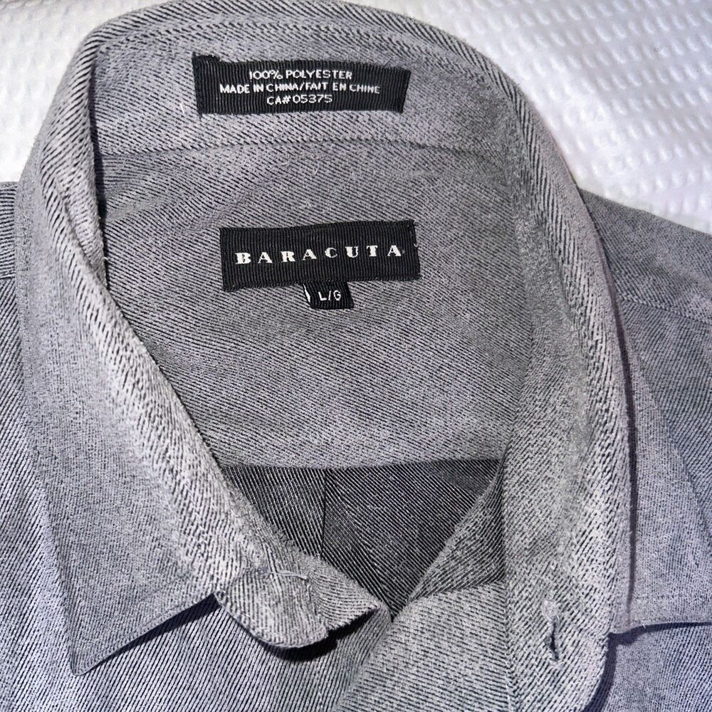 Baracuta Men’s 100% Soft Button Down Shirt Jacket Size Large Charcoal